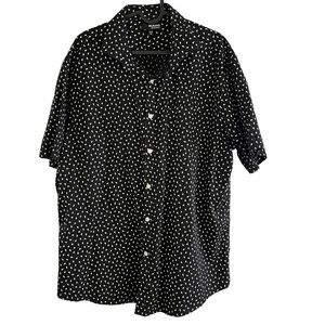 Murano Liquid Luxury XL 100% cotton black & white patterned Short sleeve Collar